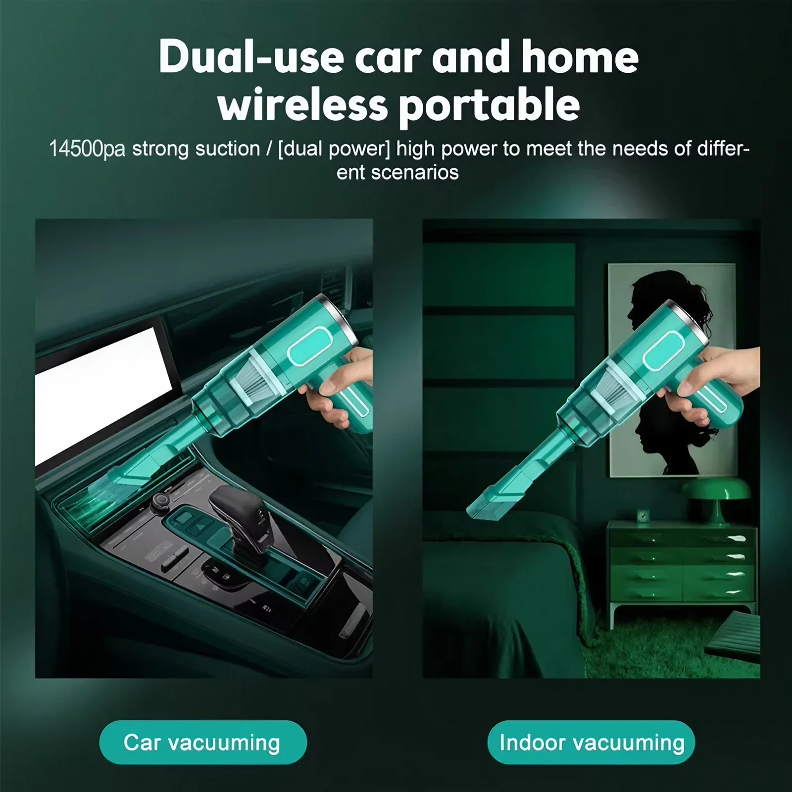 Stonego aspirador de pó portátil usb para carro, sem fio, grande sucção, pequeno, mini ventilador com filtro duplo
