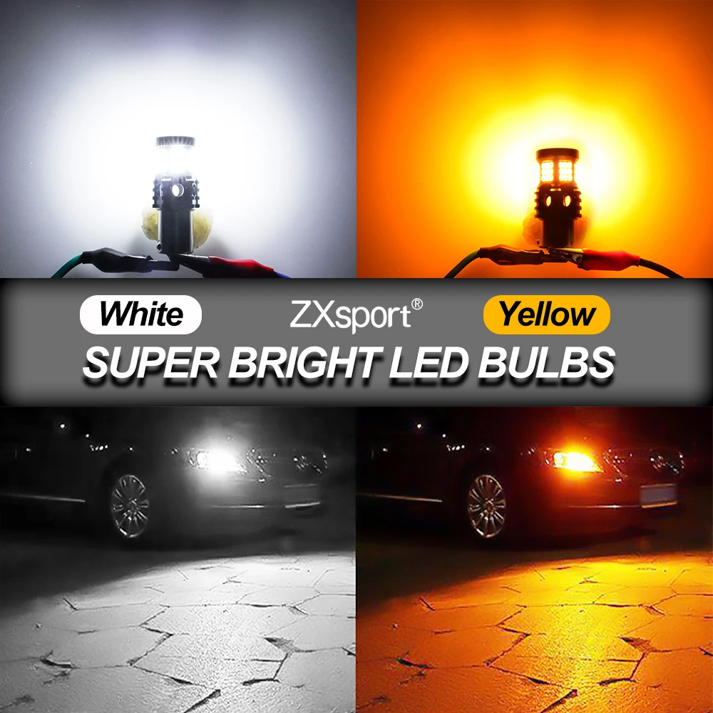 2x Đèn Led P21W Không Hyper Flash 1156 BA15S BAU15S PY21W T20 7440 Bóng Đèn Bắt Sóng Xi Nhan Canbus Led Tín Hiệu Đèn hổ Phách Lỗi Tặng Đèn LED