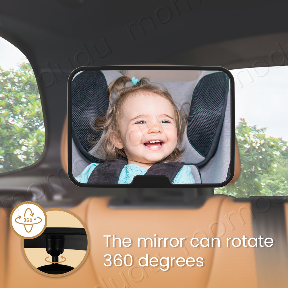 Espelho para carro de bebê 360 °   Espelhos giratórios para assento de carro, monitor para carro de bebê com visão ampla e clara, inquebrável, fácil de montar