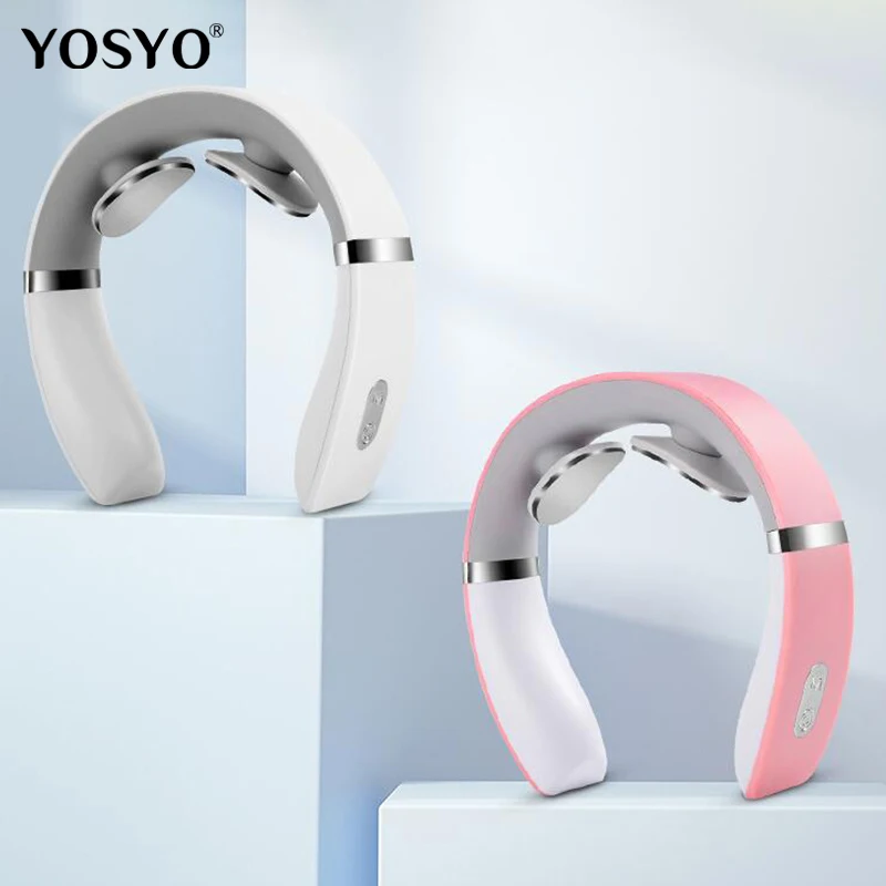 새로운 스마트 목 어깨 근육 마사지 전기 열 이완 몸을 언제든지 USB 충전 화이트