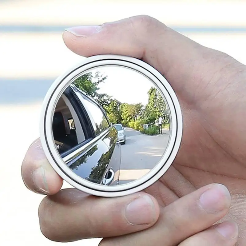 ใหม่ 2 ชิ้นรถรอบกรอบนูนมุมกว้าง Clear กระจกมองหลังกระจกเสริม 360 องศากระจกปรับขับรถ