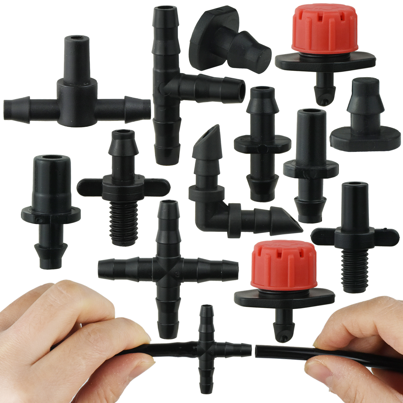 1–50 Stück 4/7 mm Stachelverbinder, Bewässerungsanschluss, Tropfbewässerungsanschluss, 1/4 Zoll Schlauchschlauchanschluss für Blumentopf, Garten, Rasen