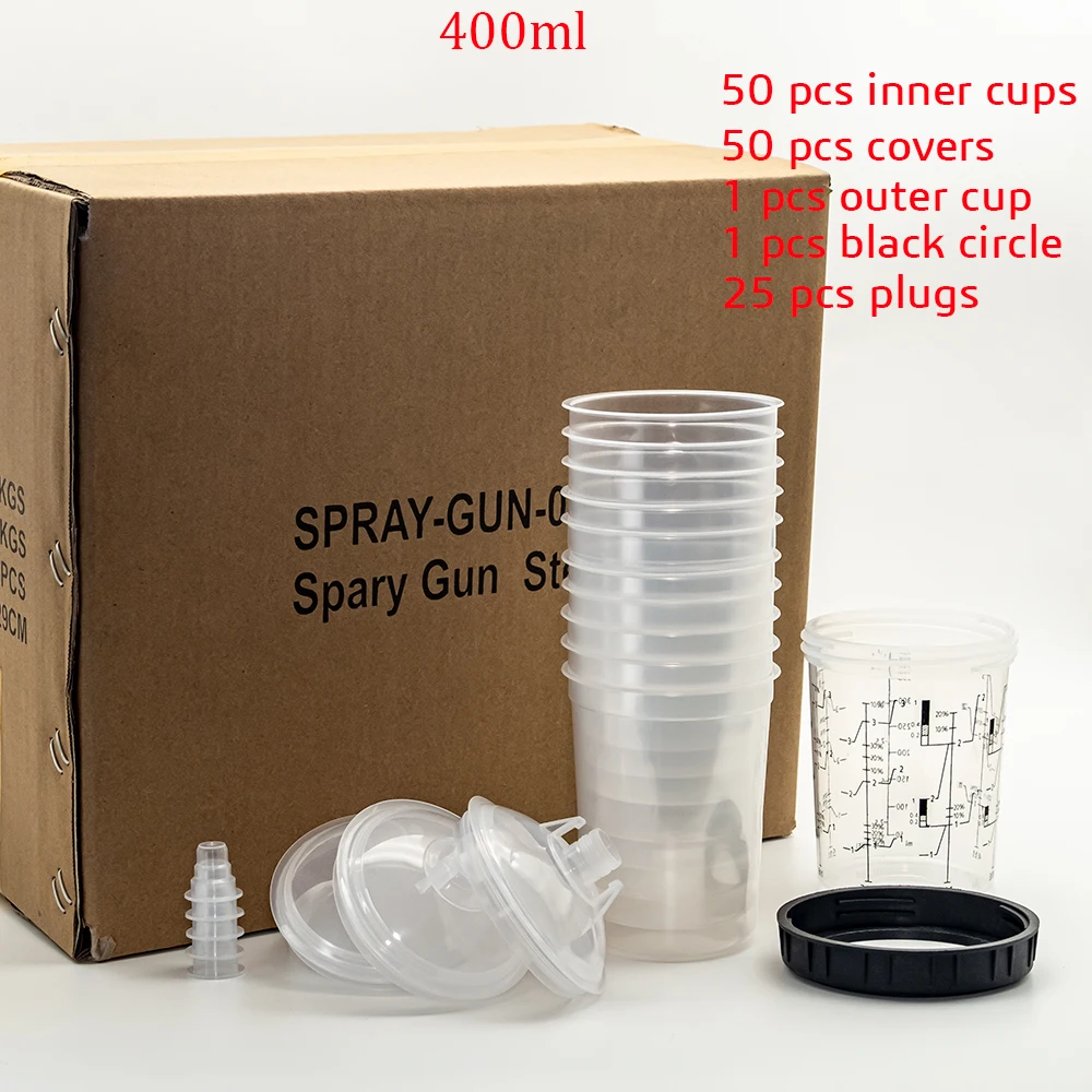 10/20/30/50 Con Số Lượng Lớn Bán Phun Sơn Xe Tăng Phun Trộn Cup 165/400/600Ml Dùng Một Lần Ly Đo Lường Loại H/O Nhanh Cup