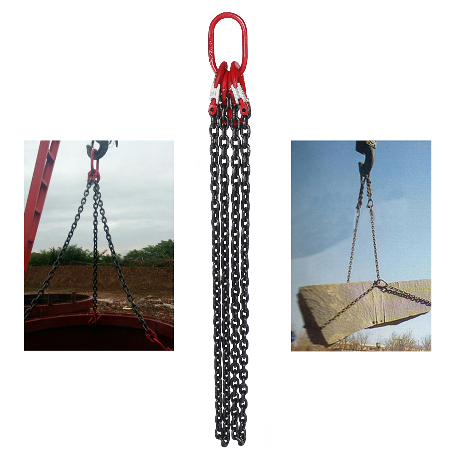 2T Chain Sling New 2 Strand 8mm 2m Crane Lifting Tools Chain Hanger
