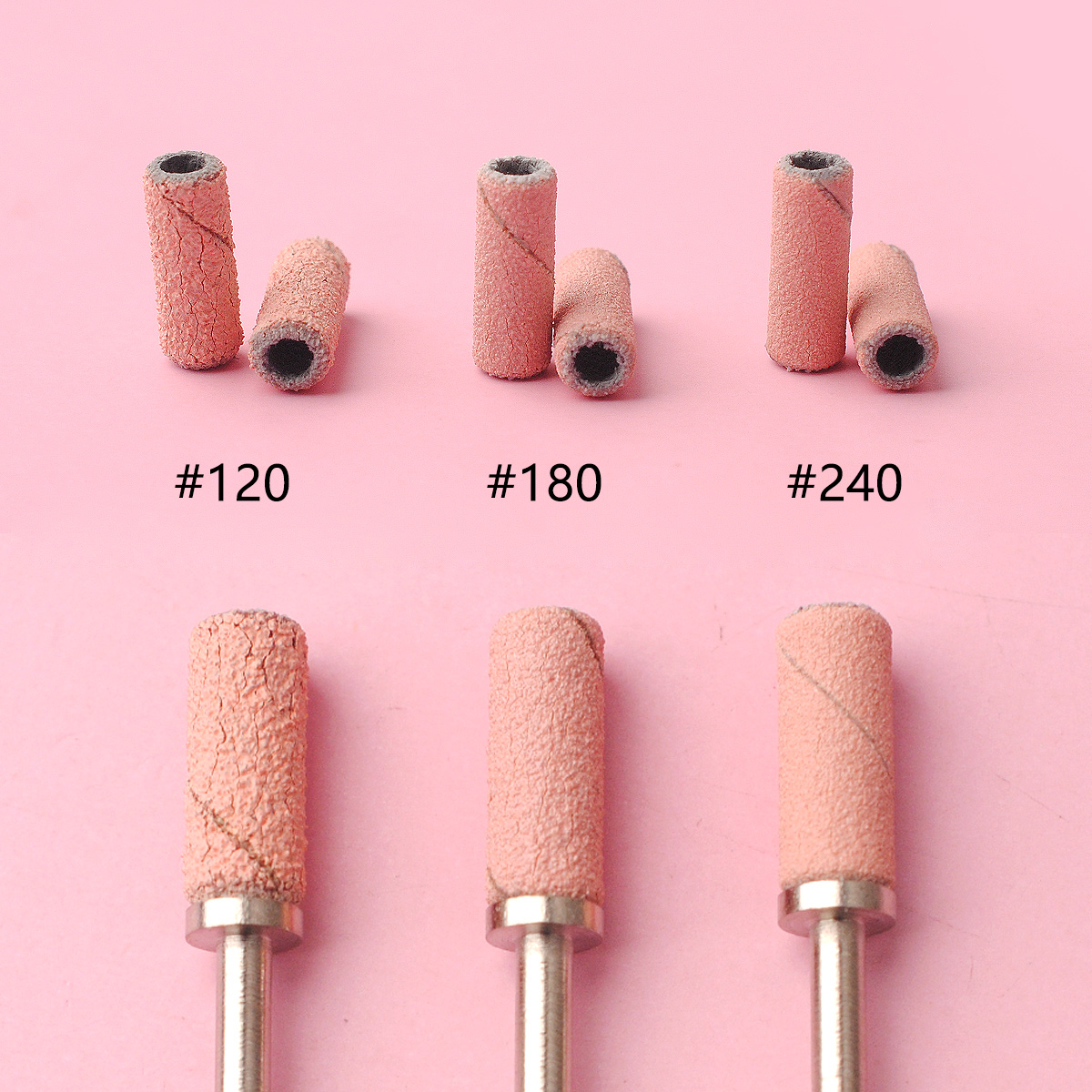 80 pièces/boîte rose 3.1mm Mini bandes de ponçage Kits forets à ongles mandrin ensembles accessoires de manucure électrique outil dissolvant de peau morte