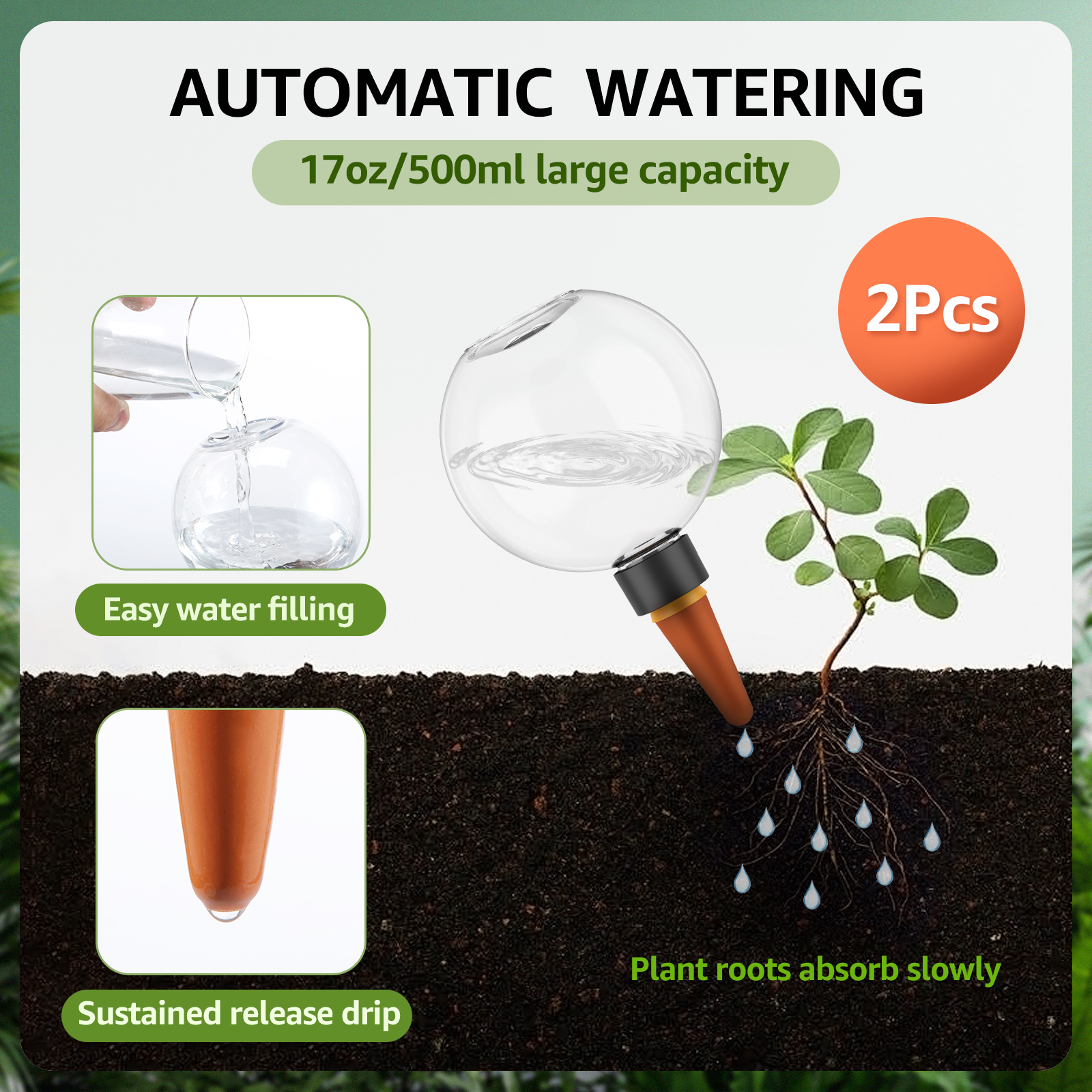2/4 pezzi 500ML sistema di irrigazione a goccia automatico auto irrigazione piante irrigazione lampadine per piante da fiore da giardino irrigazione palline dispositivi