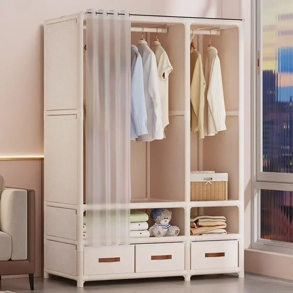 Wardrobe for HomeUse Bedroom Simple and LargeCapacityFabric Cabinet Sturdy and DurableDust-proof Storage Wardrobe Organizer Rack