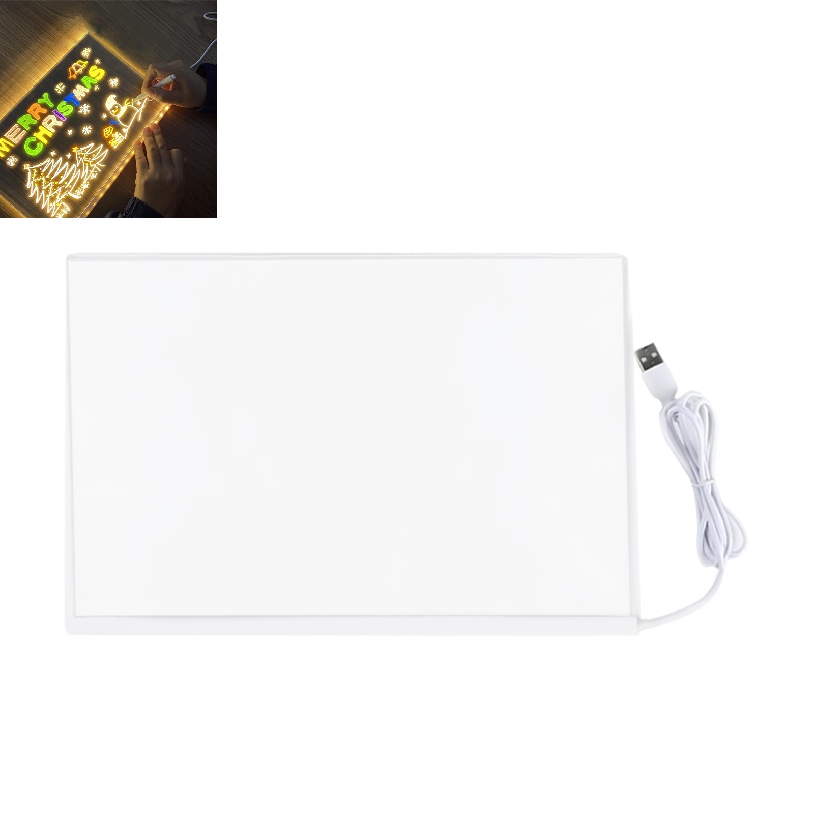 Led Note Board With Night Light Colorful 7 Pens Diy Acrylic Message Board Children‘s Drawing Board For Kids Birthday Gift