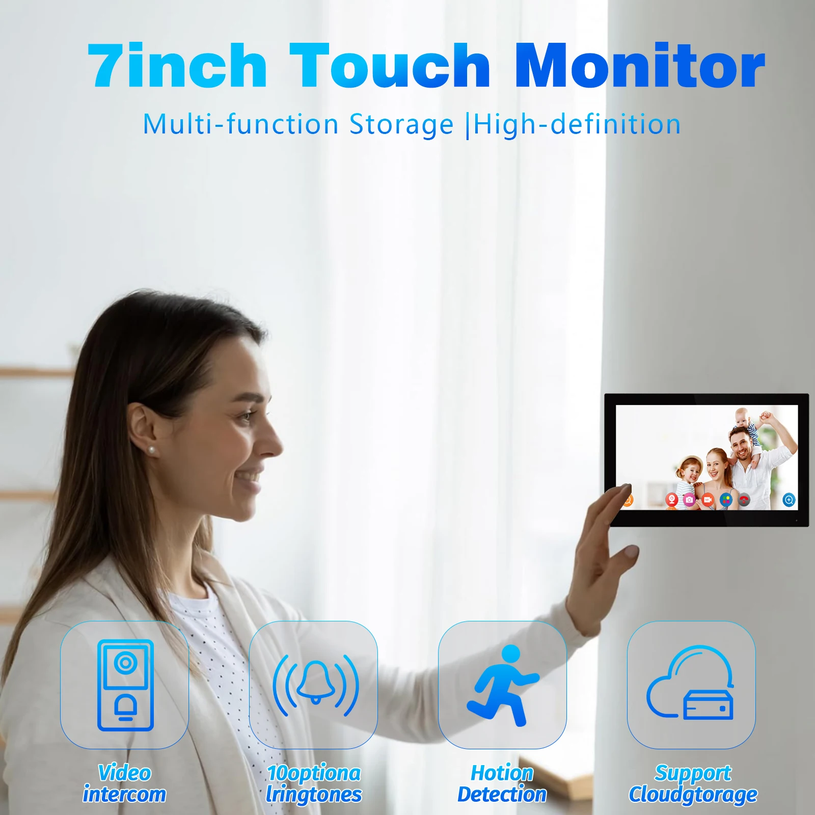 Tuya 7 ''WiFi Vídeo Porteiro para Portão/Home, Câmera Externa À Prova D 'Água 1080p com Visão Noturna, Áudio Bidirecional e Desbloqueio Remoto Inteligente