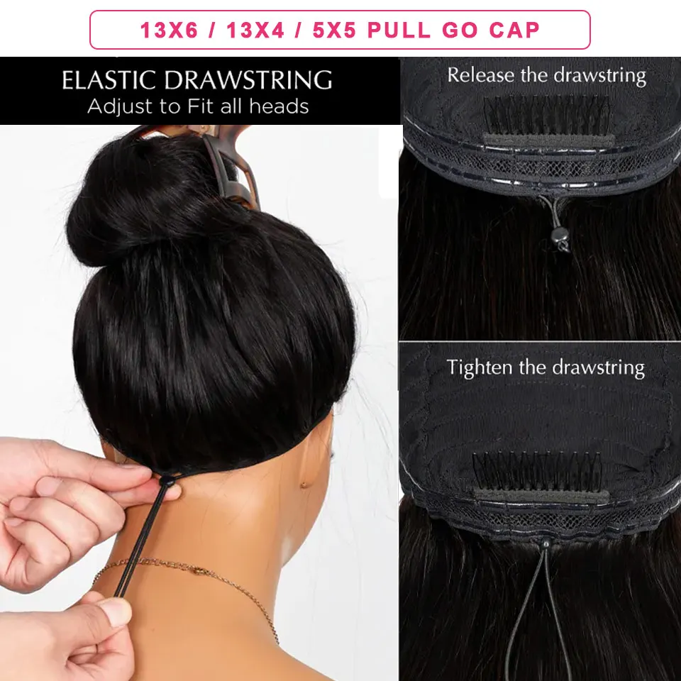 Onda do corpo invisi cinta 360 peruca cheia do laço cabelo humano 5x5 sem cola puxar ir perucas com cordão elástico 13x6 hd peruca frontal do laço