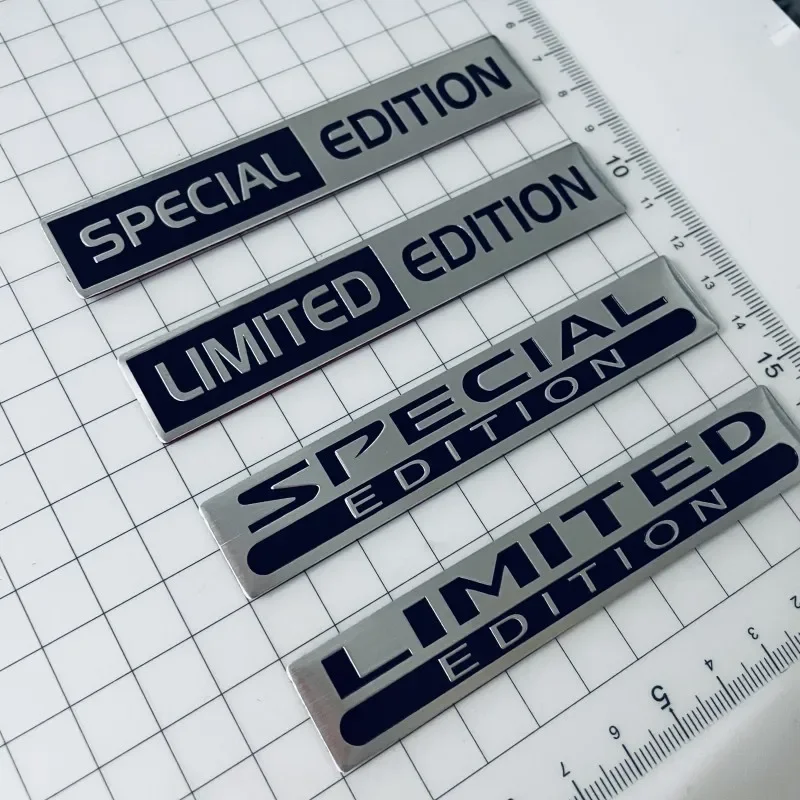 Emblemat 3D Metal Aluminium Srebrny Czarny Logo EDYCJA LIMITOWANA Odznaka na Błotnik Samochodowy Naklejka na Klapę Bagażnika EDYCJA LIMITOWANA Akcesoria Stikcer