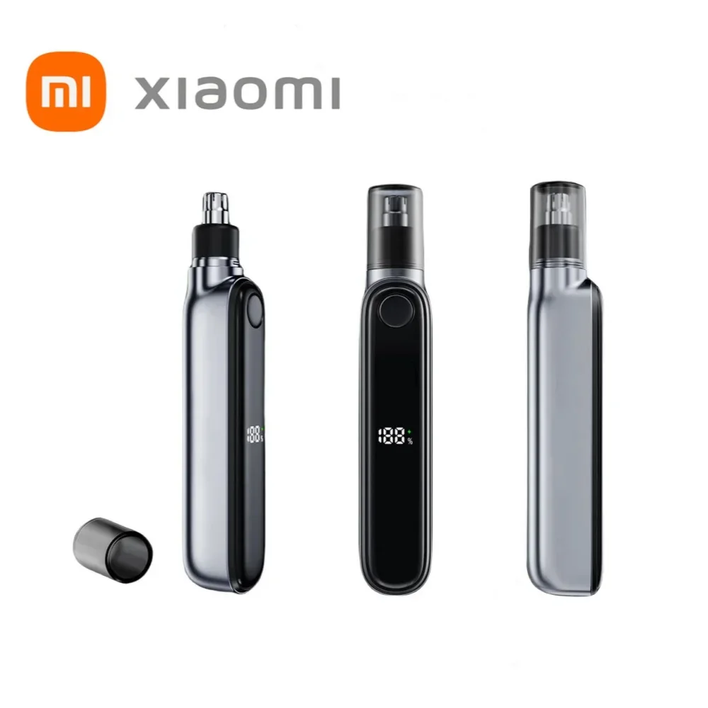 2024 nowy XIAOMI elektryczny trymer do włosów w nosie 13000 obr./min inteligentny cyfrowy wyświetlacz LED z podwójnym ostrzem trymer do nosa