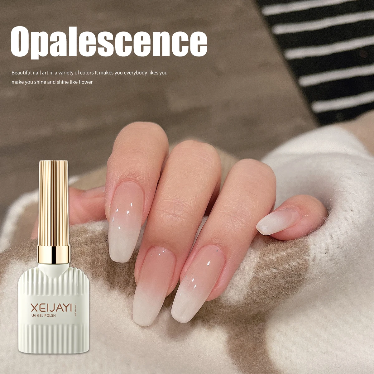 Esmalte de uñas de gel blanco lechoso Pudding, esmalte de gel UV de color puro, para profesionales Starter Nail Art DIY 15ml