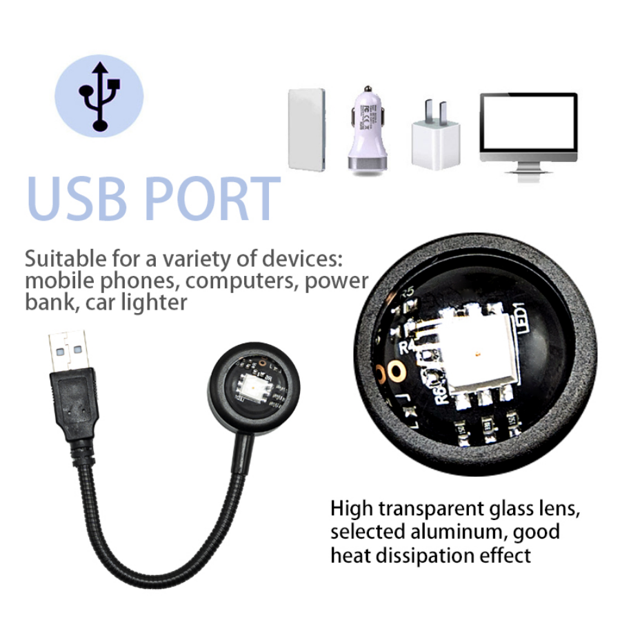 RnnTuu Led USB Lampada da tramonto Proiettore Decorazioni per la casa Luce notturna Luce d'atmosfera portatile per soggiorno Fotografia da parete Luci al neon