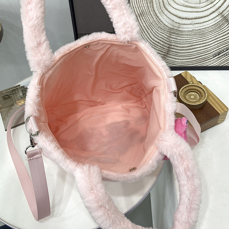 Sanrio Plush กระเป๋า Kawaii Cinnamoroll กระเป๋าถือ Tote Plushie ไหล่ Messenger กระเป๋า Kuromi Hello Kitty ตุ๊กตาแต่งหน้ากระเป๋าเป้สะพายหลังของขวัญ