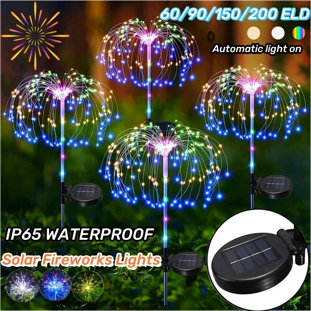 90LED Solar Fireworks Light Outdoor Fairy Garden Lights 8 trybów oświetlenia DIY Starburst Solar Lamps Holiday Decorative Lights