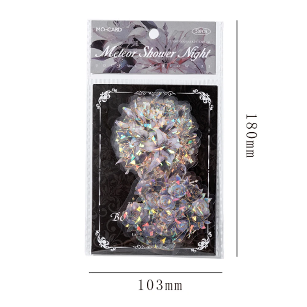 Mr.紙ヴィンテージ絶妙なフラワーステッカーパックペットスパークリング装飾ハンドブックDIY Gooカードステッカー文具20ピース/パック