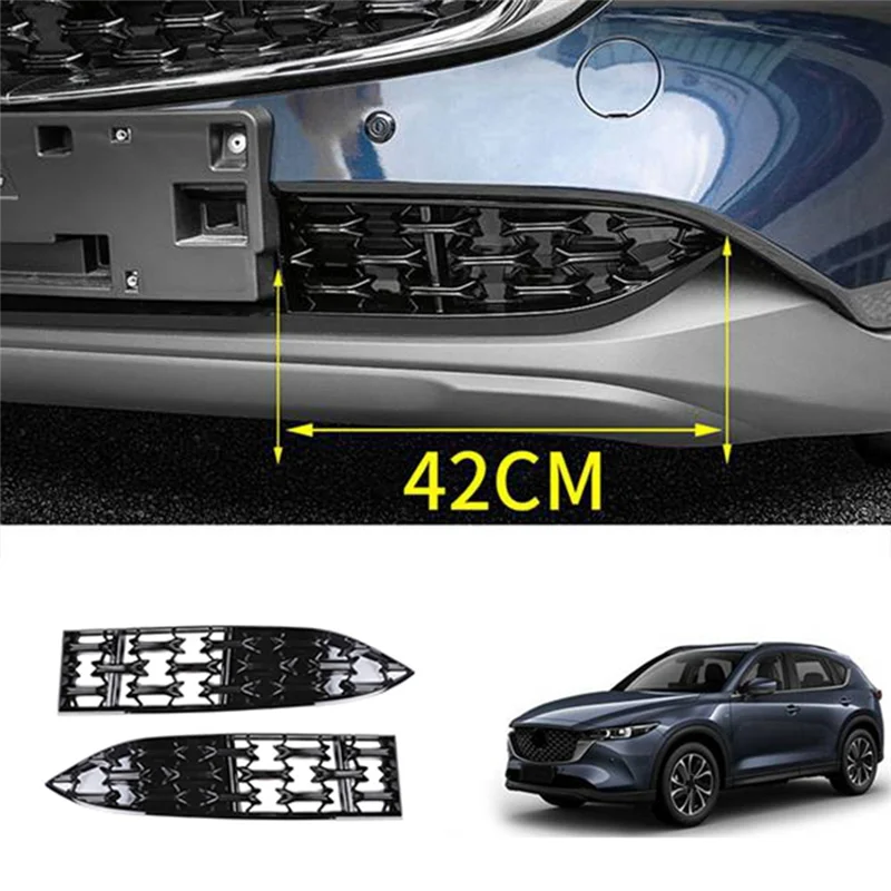 Передний нижний бампер автомобиля, решетка, литая крышка для Mazda CX5 CX-5 2022 +, передняя нижняя средняя сетка, украшение B-L49A