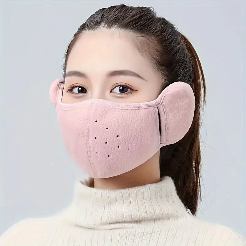 Invierno a prueba de viento, a prueba de frío, máscaras cálidas, anticongelantes, orejeras transpirables para hombres y mujeres, máscaras gruesas para ciclismo al aire libre