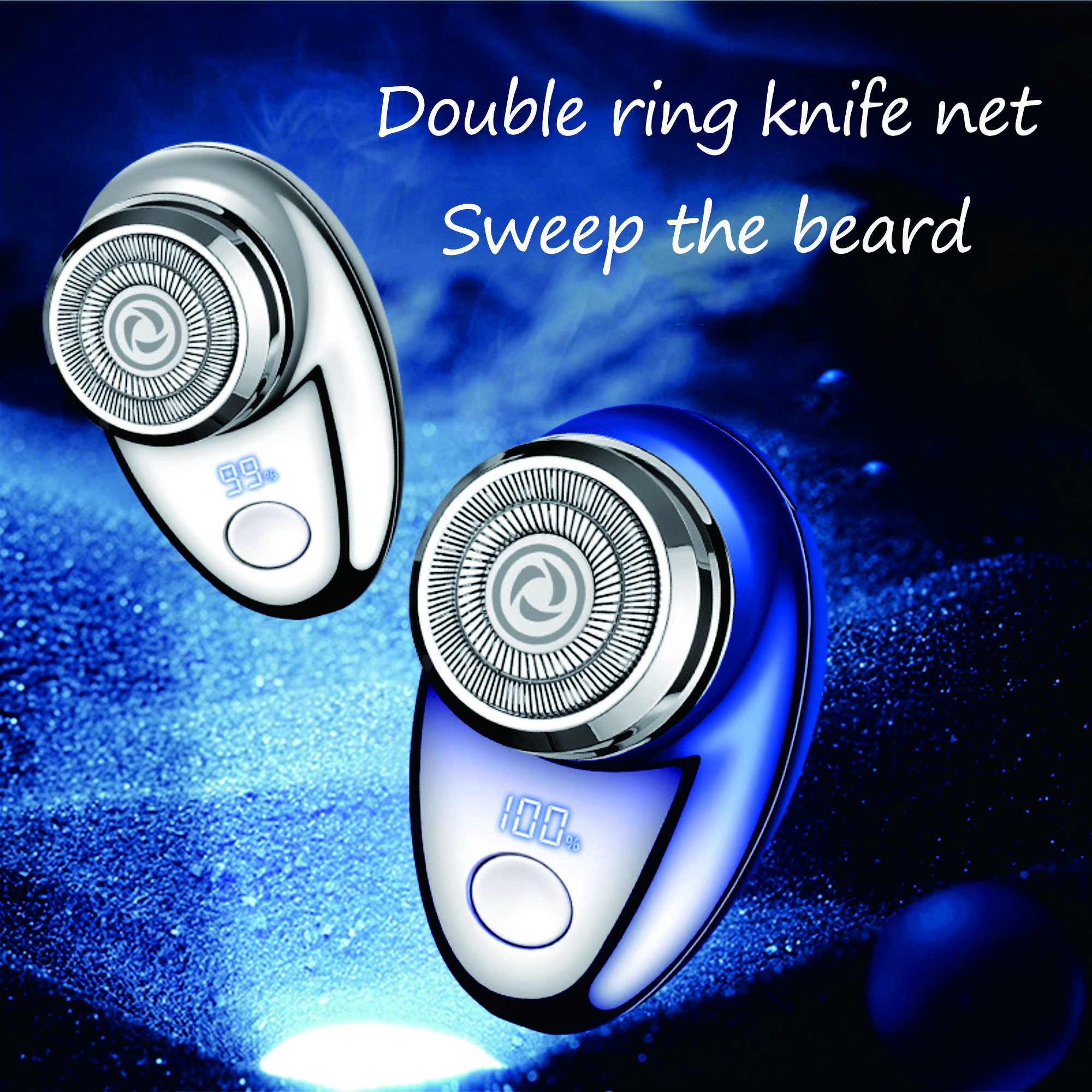 Мини-электробритва, портативная мощная штормовая бритва, зарядка через USB, интеллектуальный дисплей аккумулятора, легкая бритва