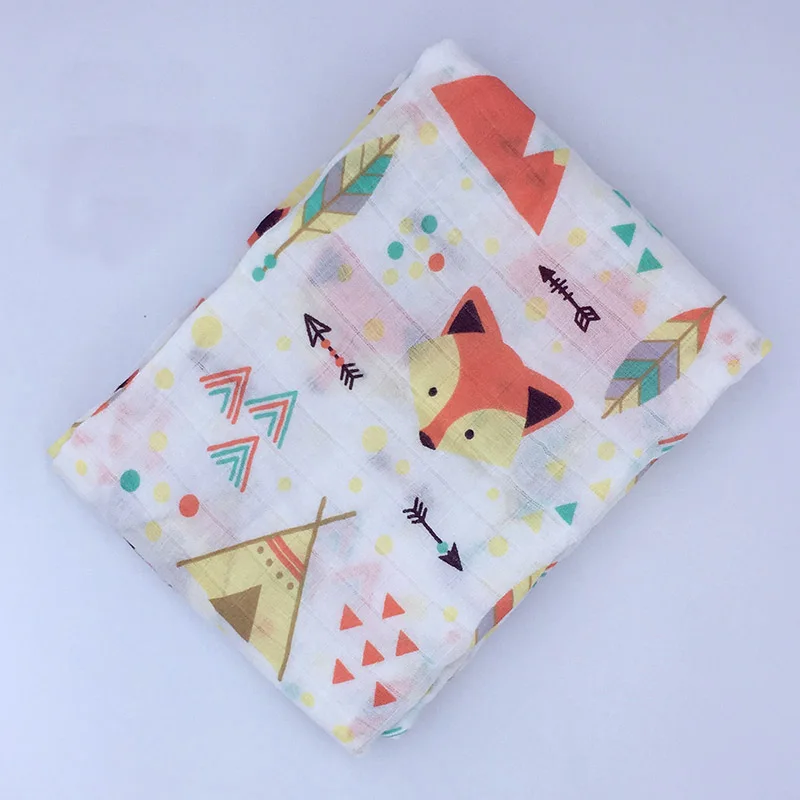 Recém-nascido Bebê Musselina Cobertor, Swaddle Wrap, Recebendo Cobertor, Toalha de Banho, Cama, 100% Algodão, 120x120cm