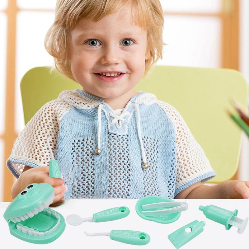 9 個のプラスチック歯科シミュレーションゲームセット、子供用医療セット衛生習慣栽培教材知的ブラッシングおもちゃ