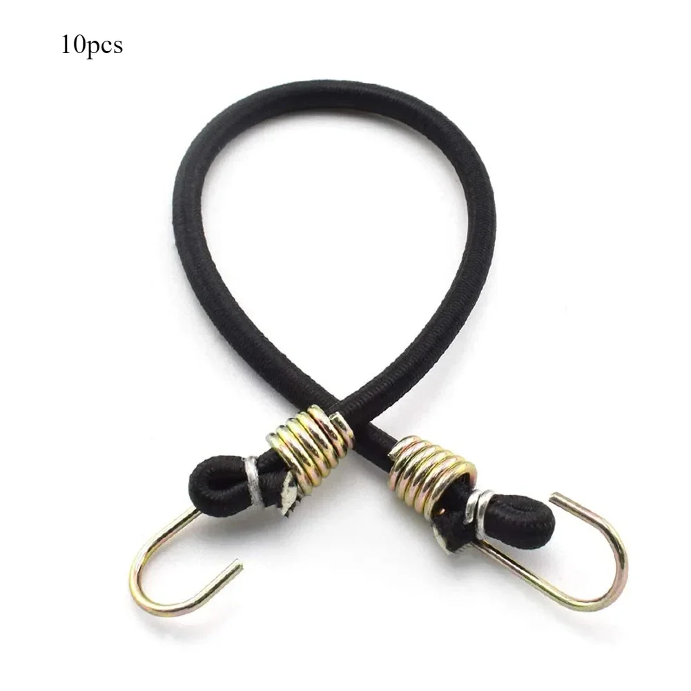 Corde elastiche elastiche resistenti da 10 pezzi con moschettone per bagagli Corde per imballaggio per bagagli da 30 cm Accessori da campeggio