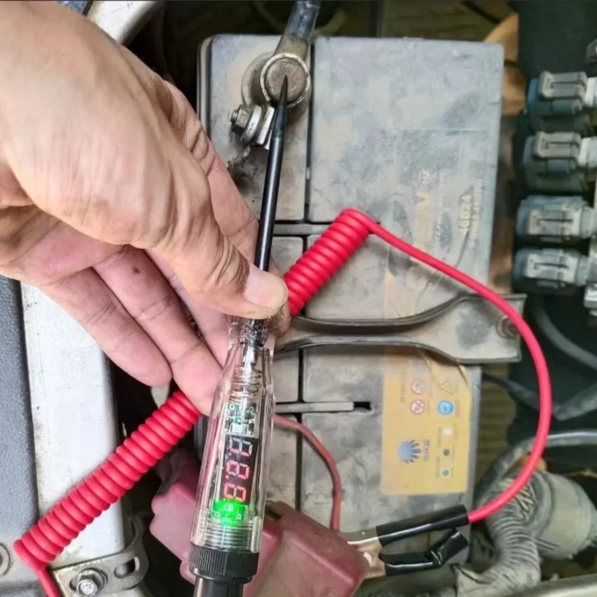 Probador de circuito de voltaje para coche camión Digital Led sonda larga pluma bombilla herramientas de diagnóstico de automóvil reparación de automóviles 6V 12V 24V 90V DC
