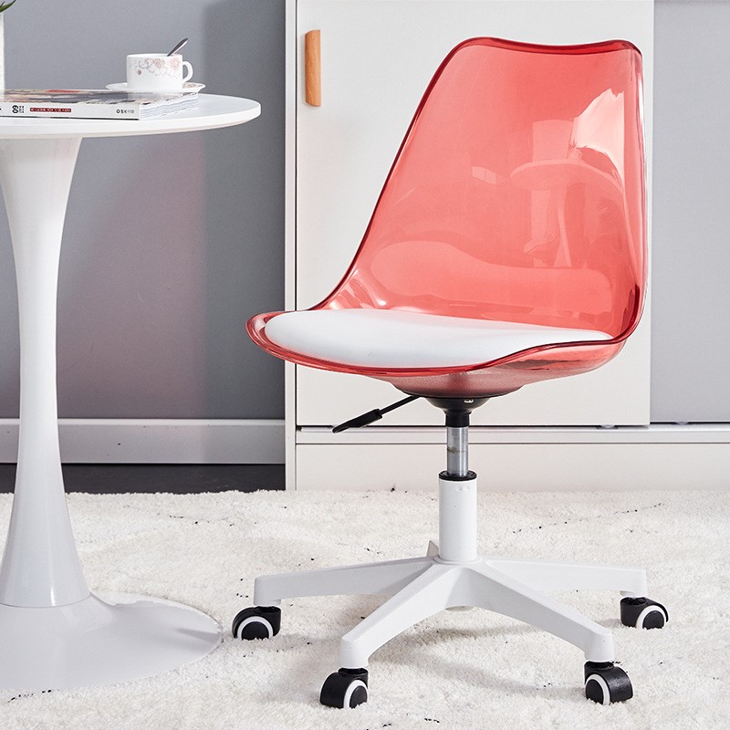 Sedia da ufficio trasparente per computer Sedia girevole Studio per trucco Sgabello alto con ascensore girevole Reception Sedia da studio per dormitorio per studenti