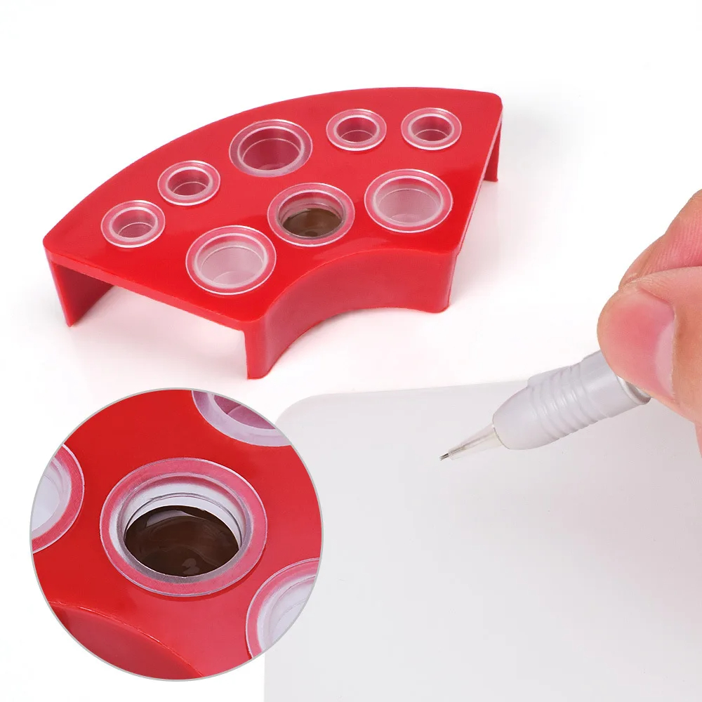 8-löcher Tattoo Ink Cup Halter Ständer Make-Up Zubehör Zufällige Farbe Anhänger Liefert Tattoo Werkzeug Pigment Brack Container