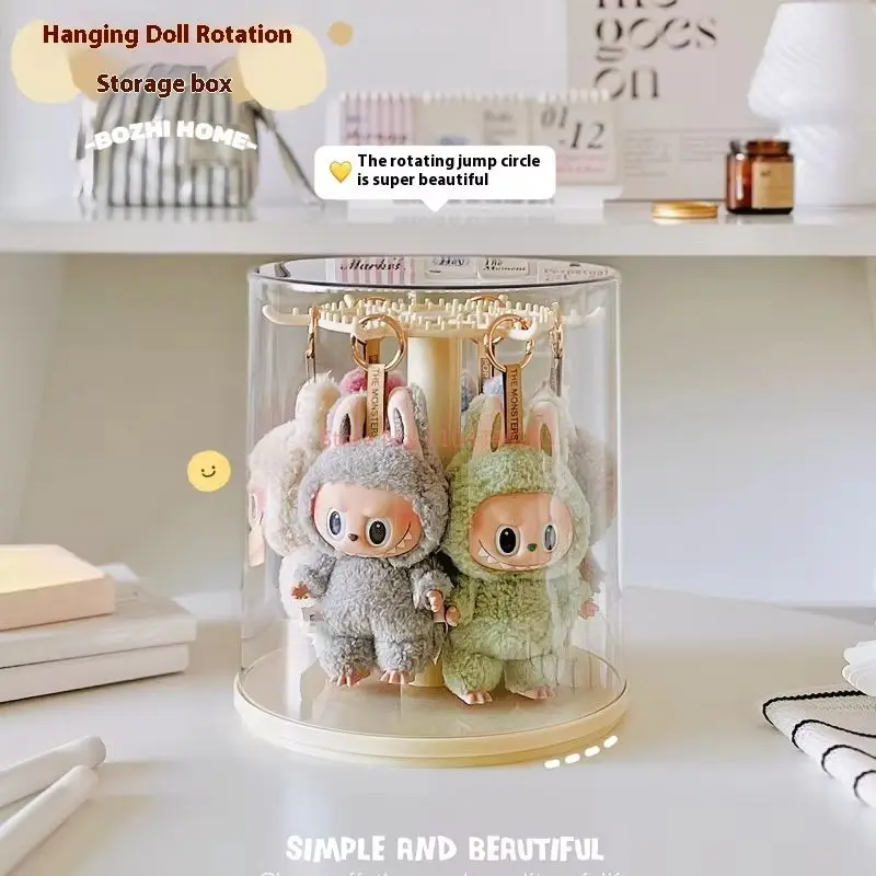 Labubu Doll Handmade Blind Box Storage Display Stand Labubu Pendant Display Box Rotating Transparent Decorative Ornaments