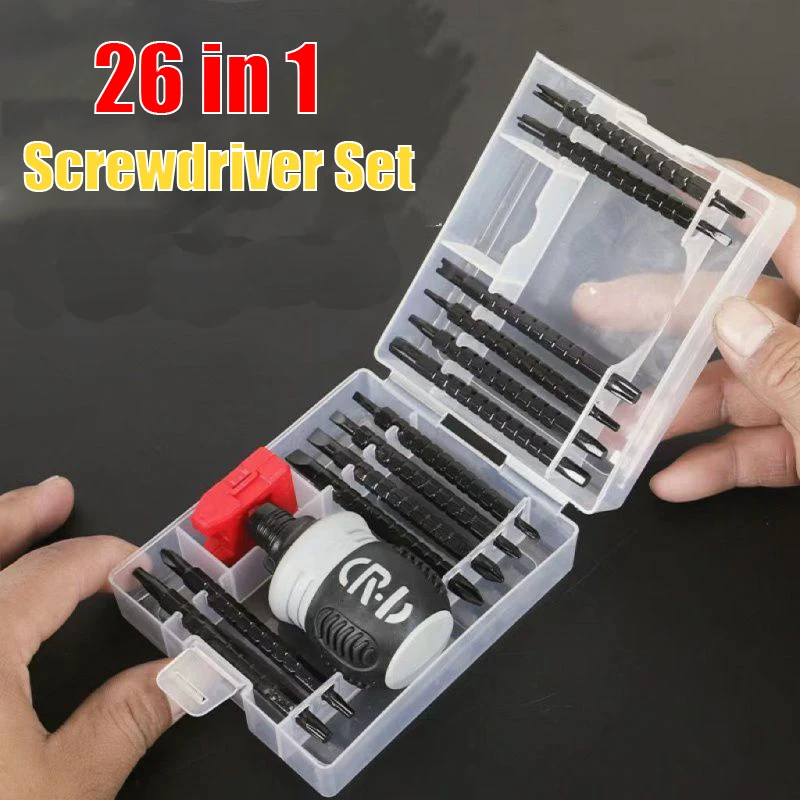 Набор отверток с храповым механизмом 26 в 1, магнитная двухсторонняя головка, телескопическая экономичная отвертка, ручной инструмент