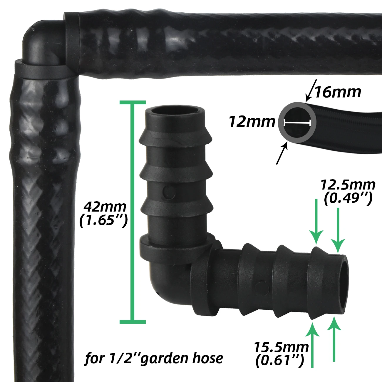 SPRYCLE 10 Chiếc 16Mm Khớp Nối Đầu Nối Thẳng Micro Tưới Nhỏ Giọt 1/2 ''Ống PE Lửng Ống Sửa Chữa Lắp Sân Vườn tưới Cây