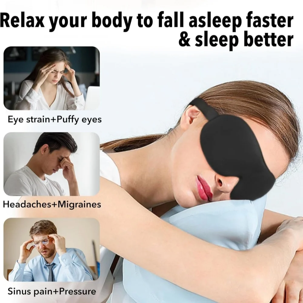 Máscara de sono 3d com venda para dormir, máscara de espuma de memória macia para dormir, bloqueio de viagem, luz slaapmasker, capa para os olhos