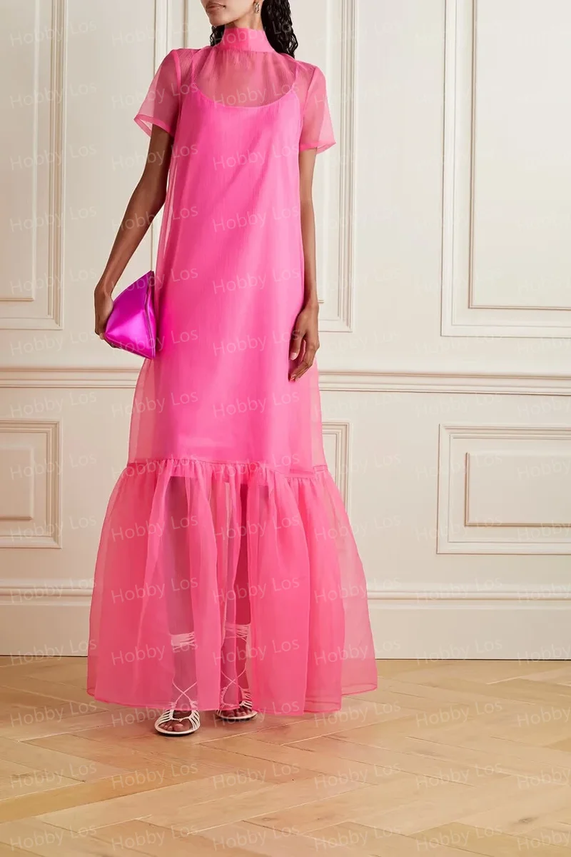 SERENDIPIDTY-vestido longo para mulheres, gola alta, simples, casual, elegante, festa à noite, feito sob encomenda, frete grátis, moda bonita