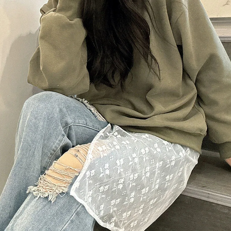 Gonna di garza a strati di pizzo con allacciatura da donna Vintage Bowknot Stampa cinturino in pizzo trasparente Tenda per abito in tulle con fasciatura in un unico pezzo