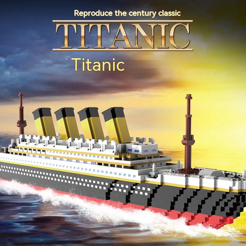 Titanic เรือยักษ์เรือ Building Blocks Luxury Iceberg Cruise Wreck ชุด Micro City DIY อิฐของเล่นสําหรับเด็กผู้ใหญ่ของขวัญ