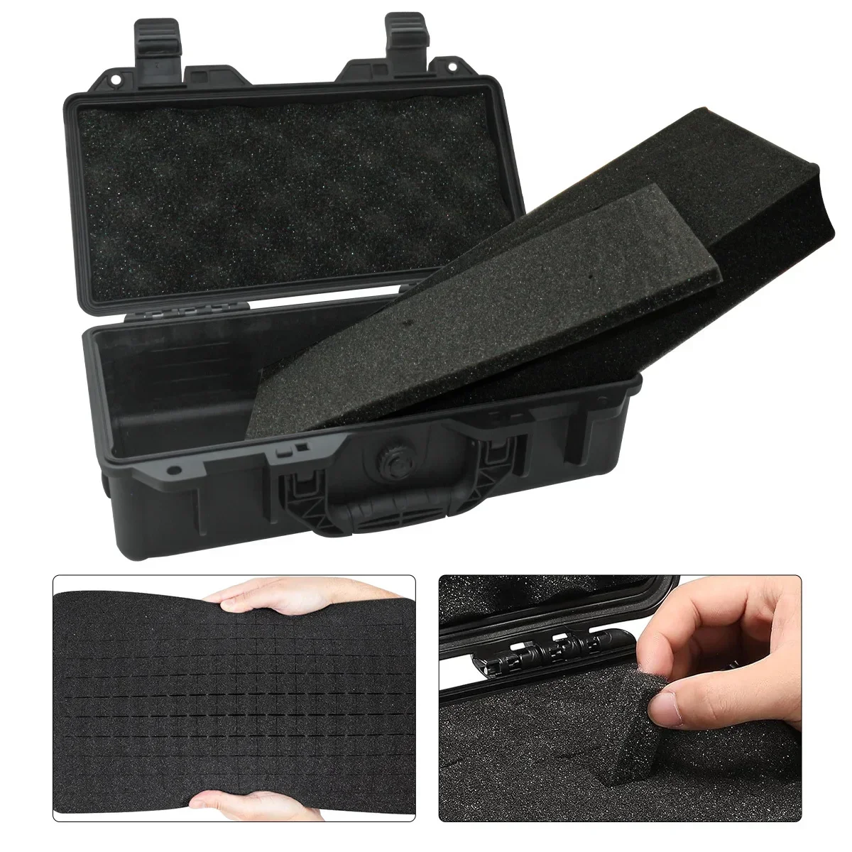 5 sizes waterproof hard shell PP carrying case portable wear-resistant and shockproof tool holder with sponge camera storage box