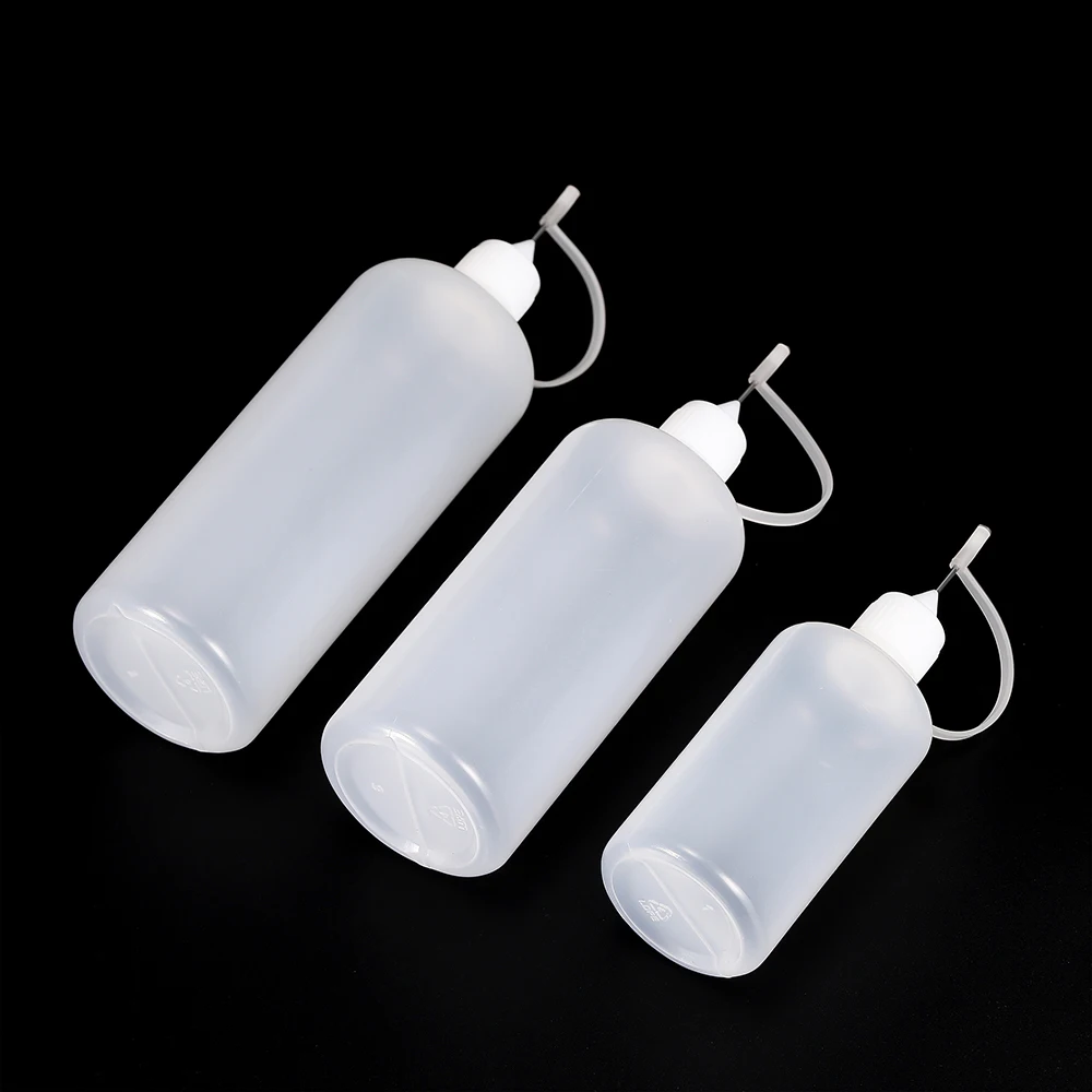 5pcs/lot 5-120ML PE Plastic Squeezable Tip Glue Applicator Plastic Bottle for Paper Quilling DIY Scrapbooking Paper Craft Tool