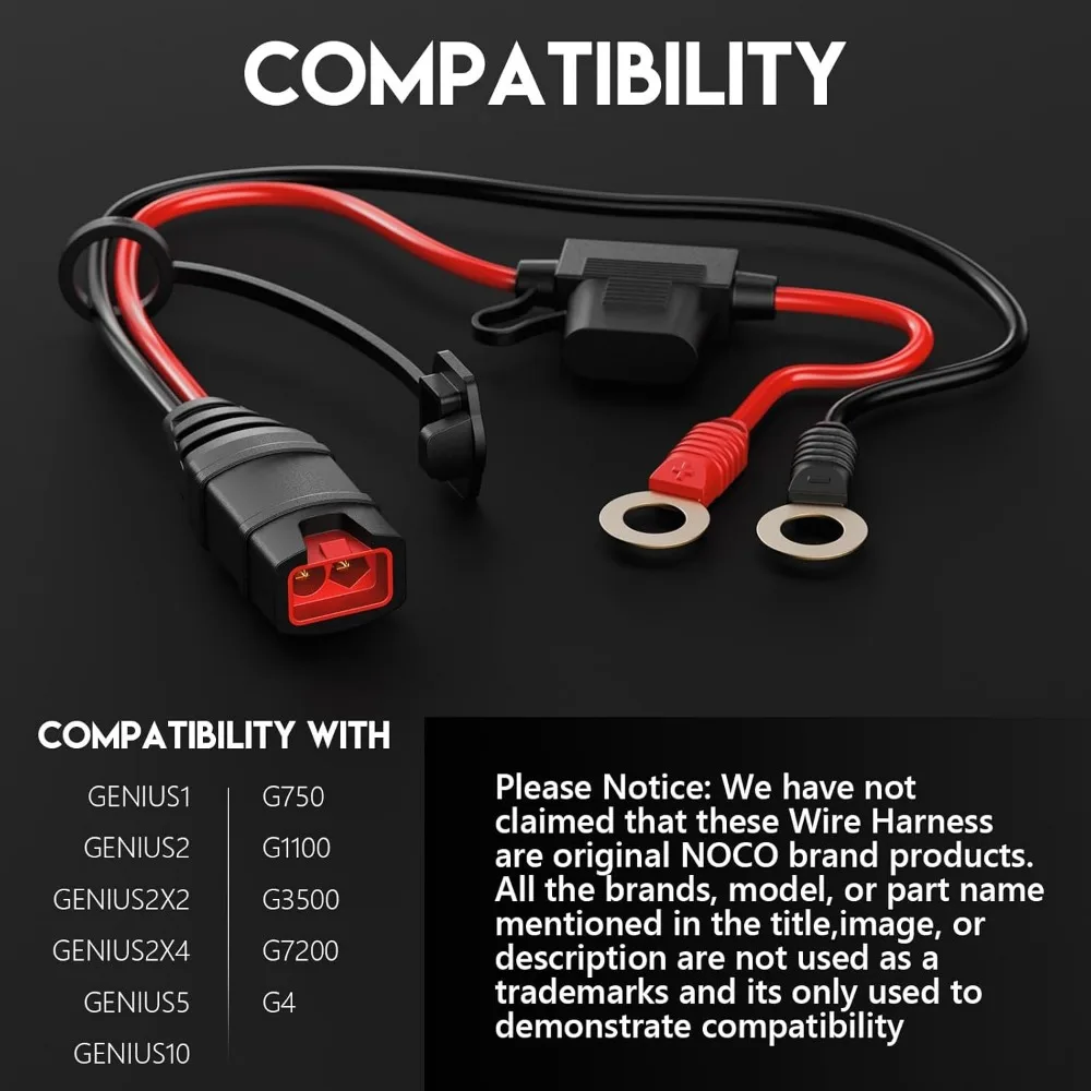 55CM 16AWG ワイヤーハーネス X-Connect M6 アイレット端子付き Noco バッテリー充電器バッテリーテンダーリード NOCO バッテリーテンダー、