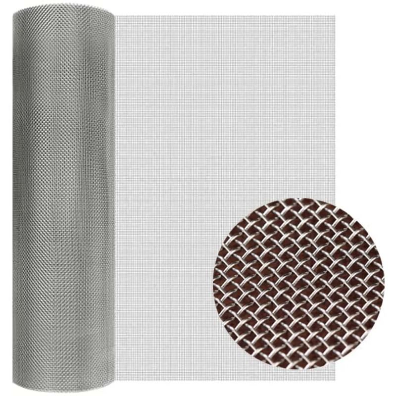 Malla de acero inoxidable 304, metal tejido, 30 orificios de malla de 0,07 mm, adecuada para jaulas de ventilación, ventanas de jardín y pantallas filtrantes