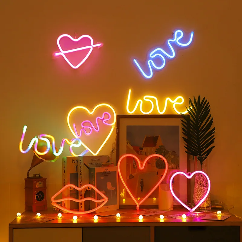 Liebe LED Neon Zeichen Licht Leuchtende Valentinstag Vorschlagen Festival Dekoration Neon Lampe Für Home Party Decor Erwachsene Geschenk