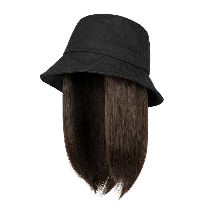 Eimerhut-Synthetikperücke, mittellange Kunstfaser-Perücke, modische, vielseitige dekorative Perücke