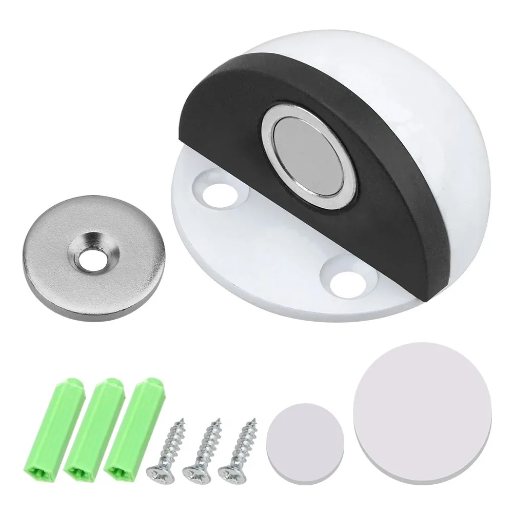 KK&FING Magnetischer Türstopper aus Edelstahl, stanzfreier Tür-Touch-Magnetsauggummi, halbkreisförmiger Antikollisions-Türstopper