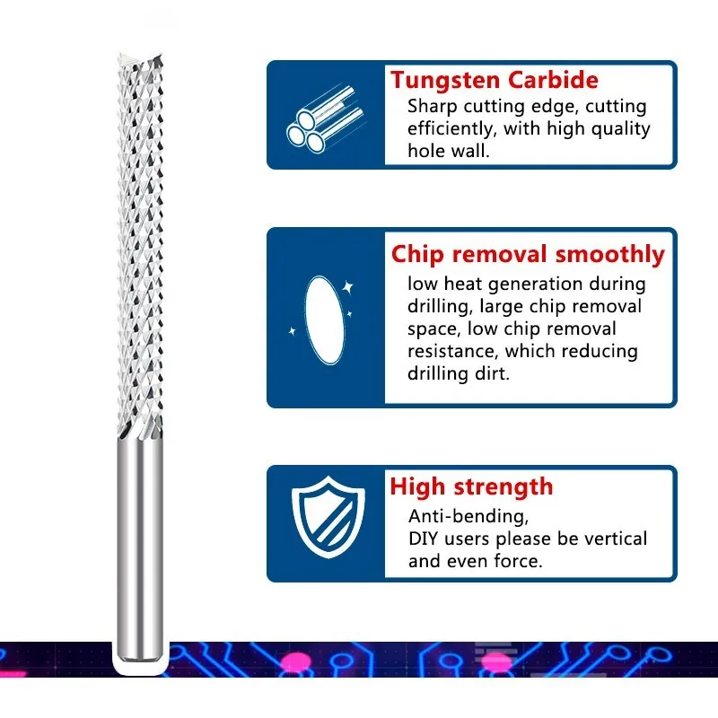 XCAN Ngô Cấp Cối Xay PCB Xay Cắt Carbide Cấp Cối Xay Cắt CNC Dụng Cụ Xay Router Bit Shank 1/8 4 6 8 10 12Mm