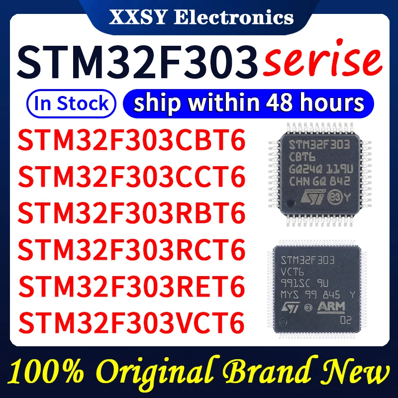 STM32F303CBT6 STM32F303CCT6 STM32F303RBT6 STM32F303RCT6 STM32F303RET6 STM32F303VCT6 STM32F303VET6 En stock 100% Original y nuevo
