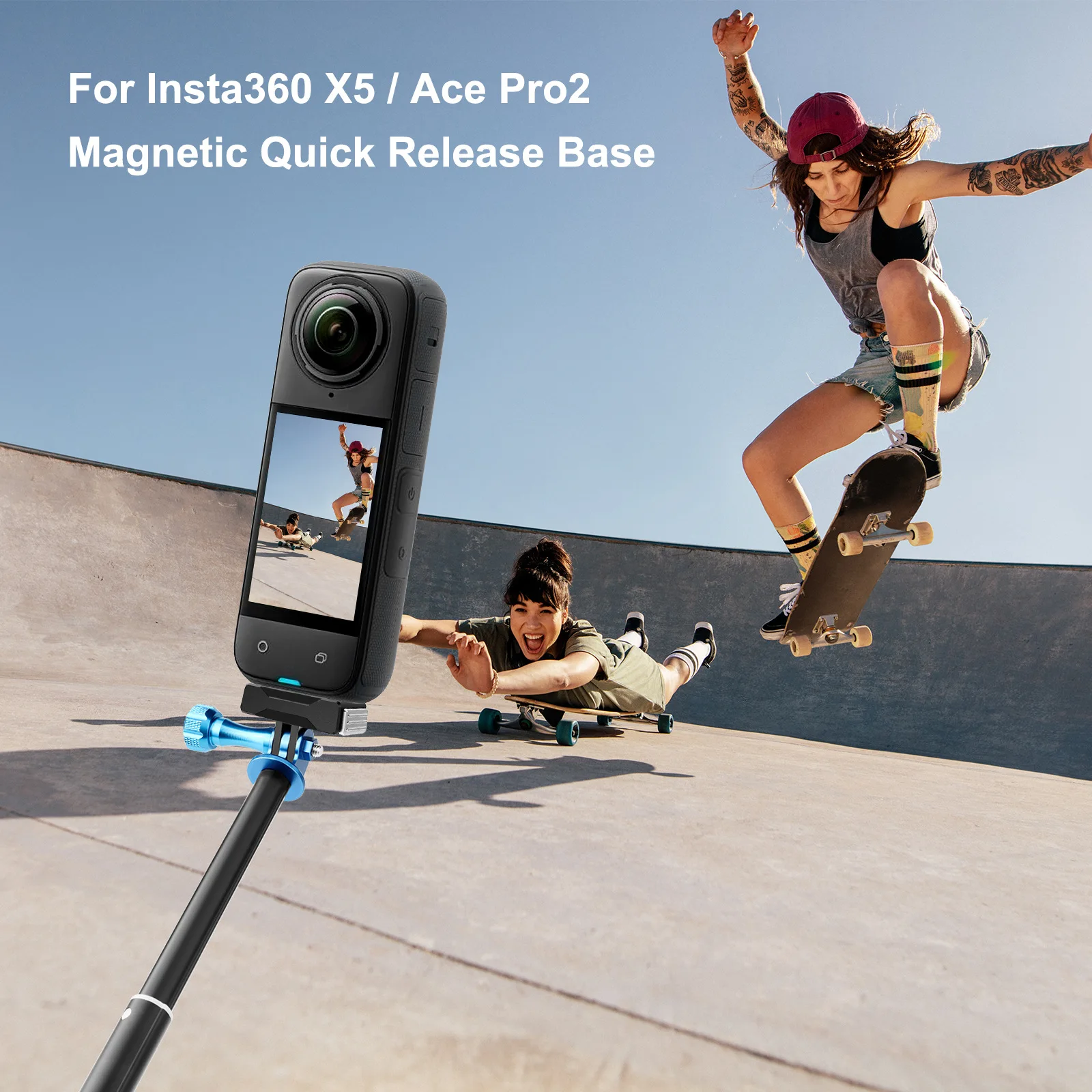 Para Insta 360 Ace Pro 2/Ace Pro adaptador magnético de liberación rápida montaje de Base adaptador magnético soporte de montaje para Insta 360 X5