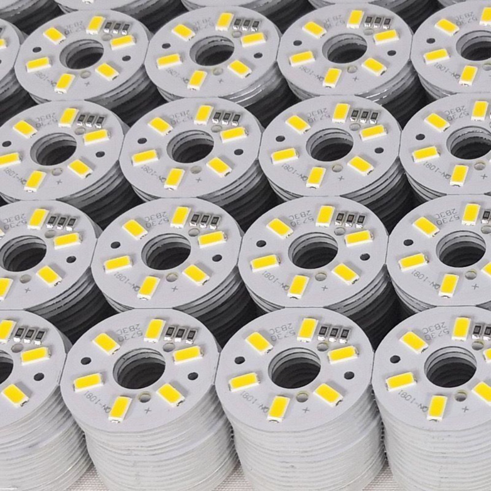 High Brightness LED SMD5730 DC3-5V Color Lamp Bead Light Board Bulb Round Transformation Light Source Dia 32MM White Warm Light.