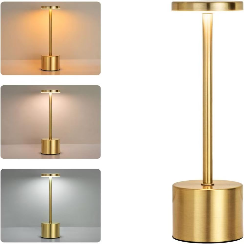 LED Classic Table Lamp USB Rechargeable Night Light Stepless Dimming Touch Desk Lamp 3 Colors Bedside Lamp Bar Hotel Decoration