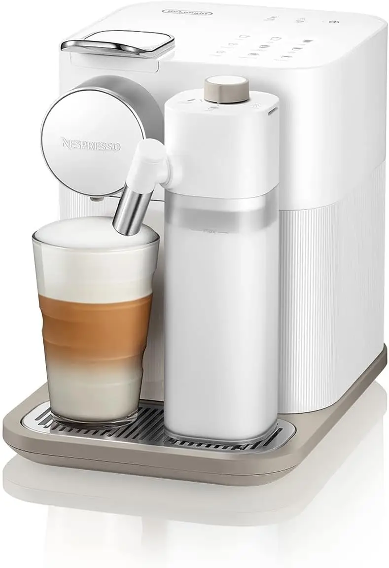 Nespresso Gran Lattissima EN640.W, Cafetera Automática, Cafetera de Cápsulas Monodosis, Leche Espumada Automática, Presión 19 Bares, Cappuccino, Latte, 1400W, Blanco Fresco Vitalidad